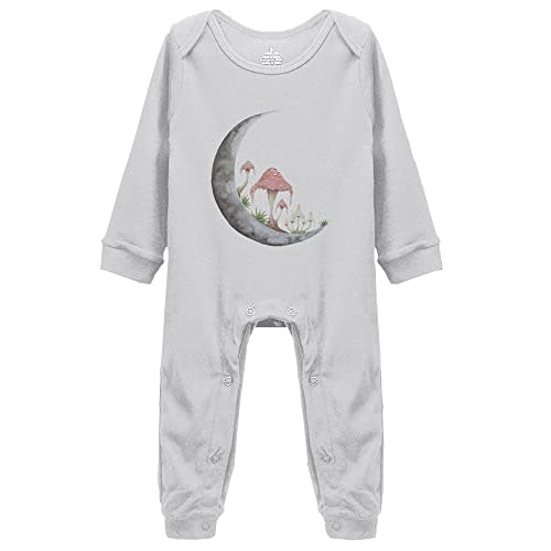 YCICIVDee Mushroom Moon Baby Bodysuit -Newborn Infant Baby Bodysuit Long Sleeve 0-24 Months White