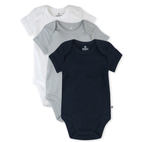 Honest Baby Clothing Baby Boy or Girl Gender Neutral Organic Cotton Short Sleeve Bodysuits, 3 Pack (Preemie-24 Months)