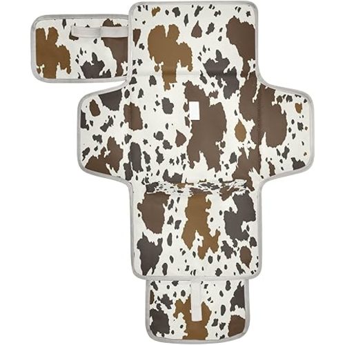 Cowhide Leather Baby Portable Changing Pads Newborn Diaper Changing Mat Reusable Diaper Changing Station for Baby Toddlers Girls Boys Shower Gifts