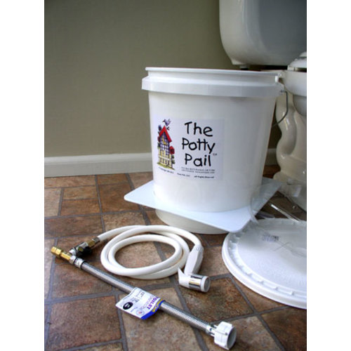 Complete Diaper Rinsing System | Toilet bucket splash guard & sprayer
