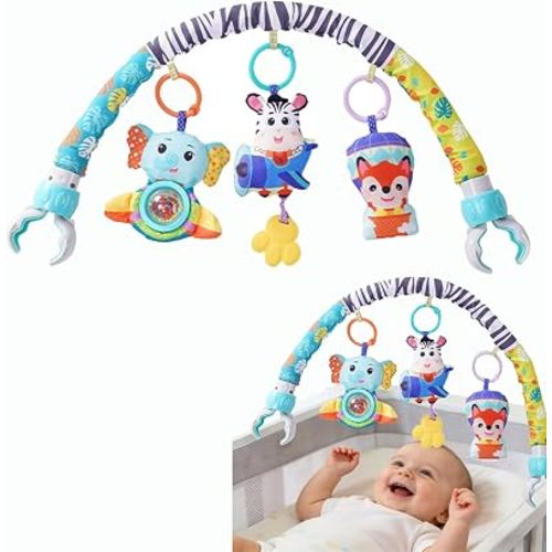 Pau1Hami1ton Baby Stroller Arch Toys, Car Seat Toys,Bouncer Toy Bar/Mobile for Bassinet,Adjustable Baby Hanging Toys Fit for Crib Bed,Stroller,Car Seat.S-19(Aircraft)