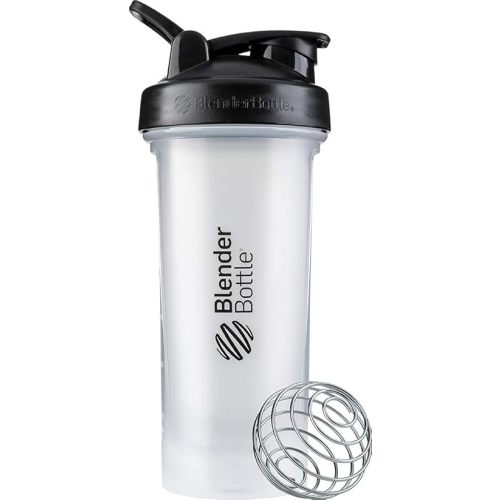 BlenderBottle Classic V2 Shaker Bottle Perfect for Protein Shakes and Pre Workout, 28-Ounce, Clear/Black