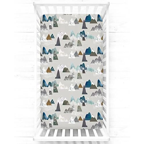 TANOFAR Mountains Baby Boy Crib Sheet Toddler Bed Sheets Soft Breathable Nursery Bedding