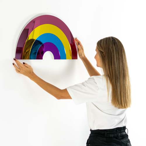 Rainbow Decor Wall Mirror | Dorm & Kids Room Wall Art | 4ArtWorks - 26x13 inch