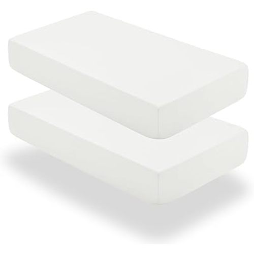 SiinvdaBZX 2 Pcs Baby Fitted Crib Sheets for Boys Girls, Soft Viscose Derived from Bamboo Crib Sheet Crib Mattress Sheets for Standard Crib and Toddler Mattress (White, 52"x28")