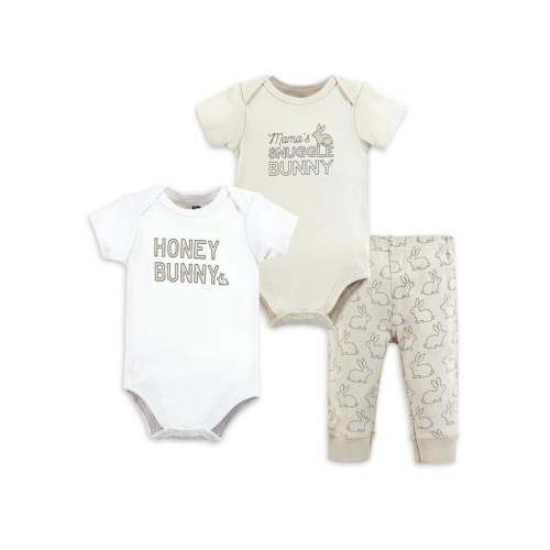 Hudson Baby 2 Cotton Bodysuits and Pant Set, Newborn- 24 Months
