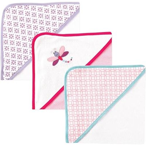 Luvable Friends Unisex Baby Cotton Terry Hooded Towels, Dragonfly, One Size