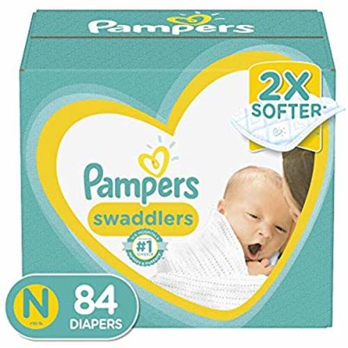 Diapers Newborn/Size 0 (< 10 lb), 84 Count - Pampers Swaddlers Disposable Baby Diapers, Super Pack (Packaging May Vary)