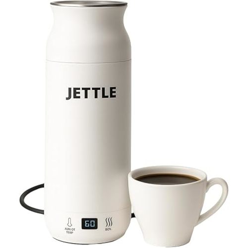 Electric Kettle - Travel Portable Heater for Coffee Tea Milk Soup - Stainless Steel Travel Water Boiler tea pot with Temperature Control - LED - Automatic Power Off - 450ml - Kitchen Appliance