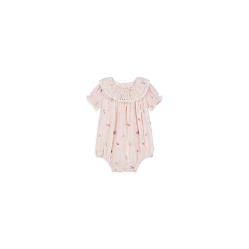 Louise Misha Rompers Yolia - Embroidered Yarn Dyed Stripes - Pink Bouquet Stripes