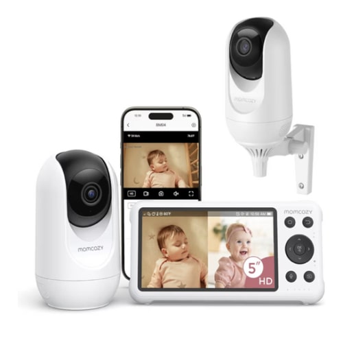 Amazon.com: Momcozy Smart WiFi Baby Monitor with Camera and Audio, 5" 1080P Screen with Wall Mount, Motion & Cry Detection, Safe Fence, Clear Night Vision, 5000mAh Battery, 2-Way Talk, Photo & Video Recording : Baby