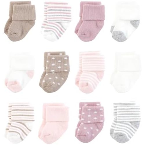 Hudson Baby unisex-baby Cotton Rich Newborn and Terry Socks