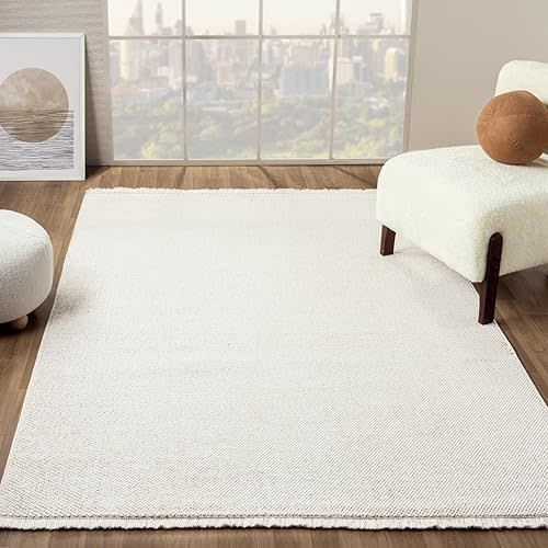 LUXE WEAVERS Stella Collection 246 Cream 4x6 Modern Abstract Area Rug