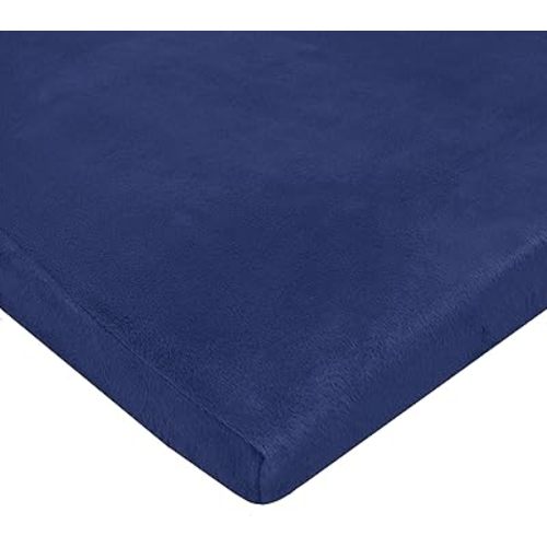 American Baby Company Heavenly Soft Chenille Fitted Pack N Play Playard Sheet 27" x 39", Warm and Cozy Chenille Pack and Play Sheet, Navy, for Boys and Girls, Fits Most Mini Crib Mattresses