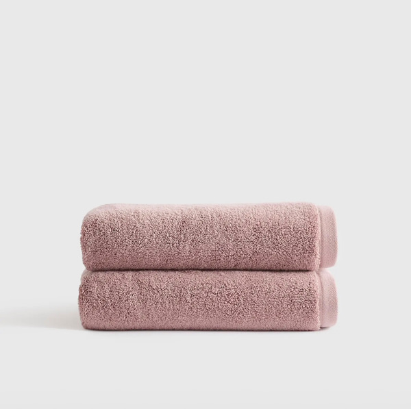 Plush Organic Turkish Cotton Hand Towel (Set of 2) in Dusty Mauve