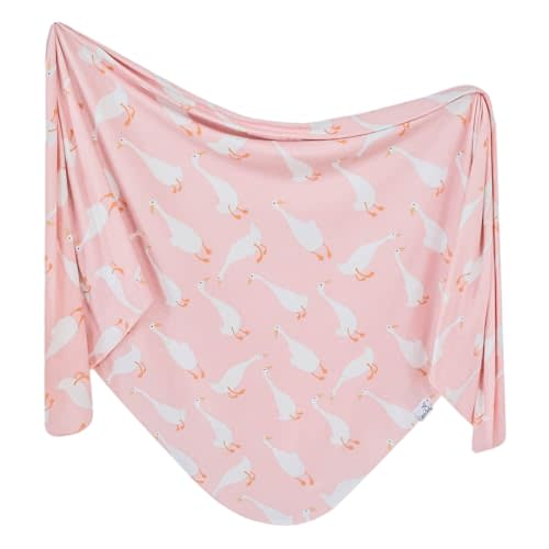 Copper Pearl Baby Swaddle Blanket - Premium Knit Baby Blanket, Large Soft Stretchy Receiving Blankets for Baby Girl, Swaddles for Newborn, Infant, and Toddler (Goosie)