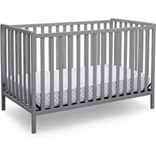 Delta Children Heartland 4-in-1 Convertible Crib - Greenguard Gold Certified, Grey