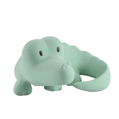 Crocodile Organic Natural Rubber Rattle, Teether & Bath Toy