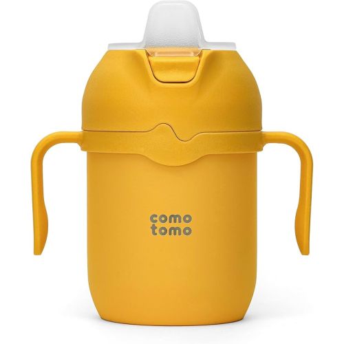 Comotomo Toddler Tumbler 8oz Insulated Sippy Cup with Silicone Straw and Spout, Yellow (Yellow)