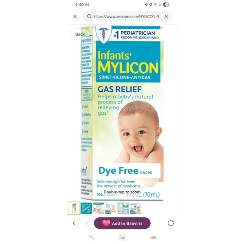 MYLICON Infants Gas Relief Drops for Infants and Babies, Dye Free Formula, 1 Fluid Ounce