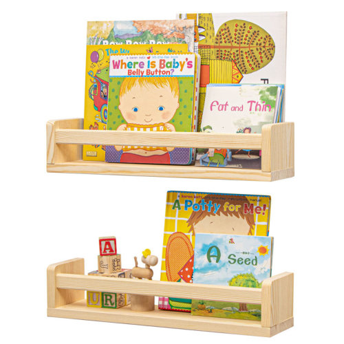 Iversen 2 Piece Pine Solid Wood Wall Mounted Floating Shelf