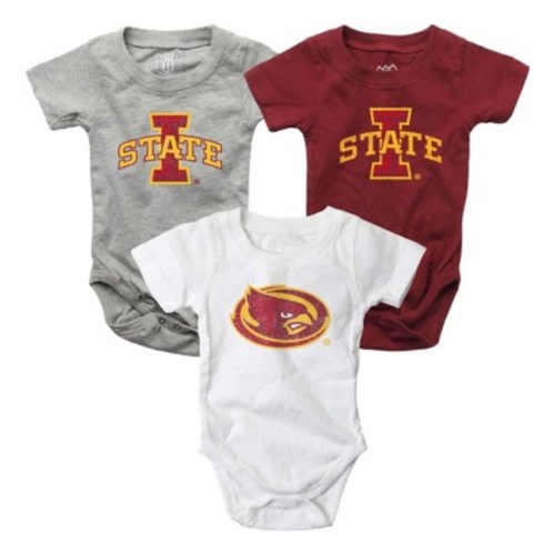 Wes and Willy Infant Iowa State Cyclones Hopper Onesie 3 Pack