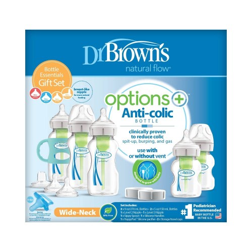 Dr. Brown's Options+ Wide-Neck Anti-Colic Baby Bottle Gift Set - 0-6 Months
