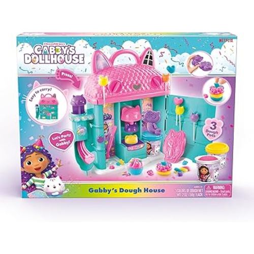 Canal Toys Gabby’s Dollhouse ™ Dough House! Have a cat-Tastic time Sculpting, molding, and Shaping Colorful Dough and Decoration Gabby’s Dough House! Easy Storage and Portability! Ages 4+