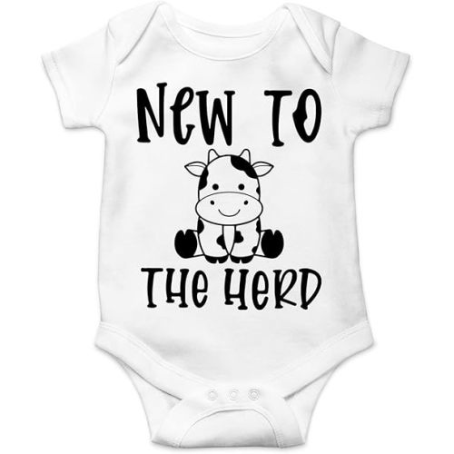 Belle Homie New To The Herd - Funny Baby Essentials Bodysuit - Cute Baby Girl Clothes Newborn Boy Outfit