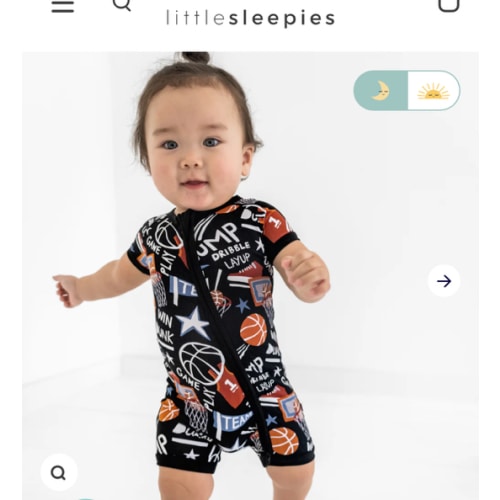 Black Slam Dunk Shorty Zippy – Little Sleepies