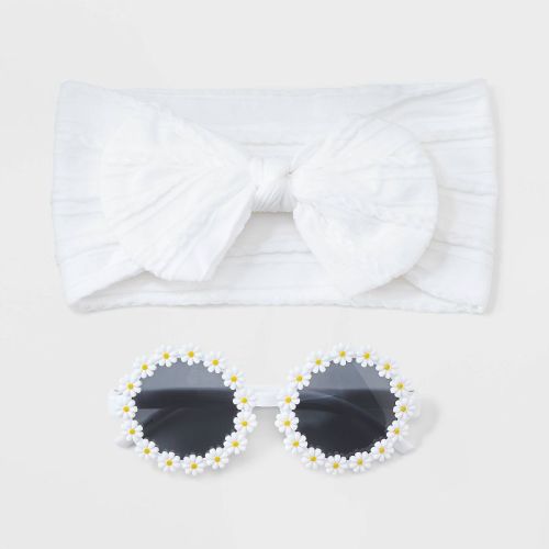 Baby 'daisy' Sunglasses Headband Set - Cat & Jack™: Uv Protection, Recycled Plastic Frame