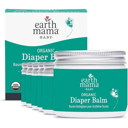 Earth Mama Organic Diaper Balm 2-Ounce | Diaper Cream for Baby | EWG Verified, Petroleum & Artificial Fragrance-Free with Calendula for Sensitive Skin (2-Pack)