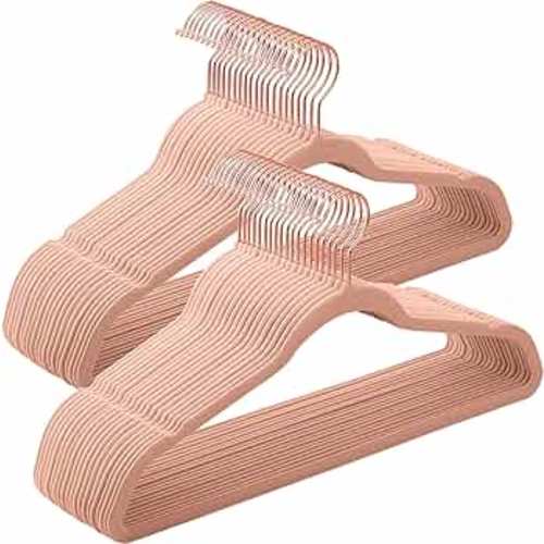 Songmics Velvet Hangers 50 Pack, Non-slip Hangers With Rose Gold-colored  Swivel Hooks, Slim Space-saving Hangers White : Target