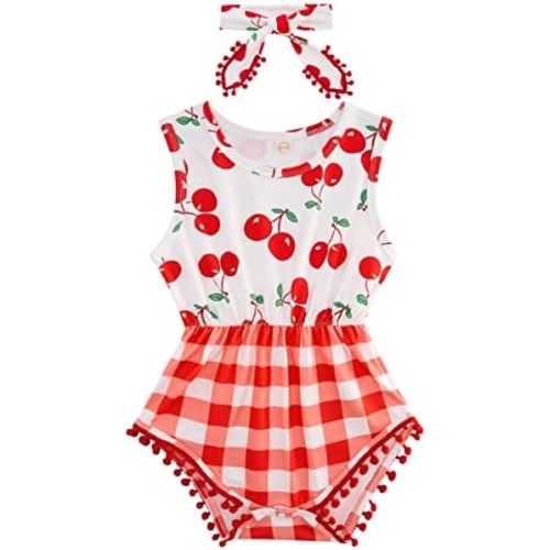 Ahegao 0-24 Months Baby Floral Romper Toddlers Outfits Infant Playsuits + Headband Jumpsuit