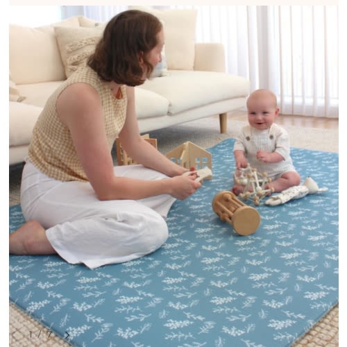 Botanical Play Mat - Steel Blue – Munchkin & Bear