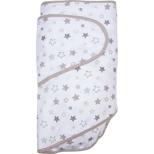 Miracle Blanket Swaddle Wrap for Newborn Infant Baby, Grey Stars