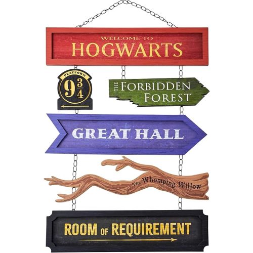 Spirit Halloween Welcome to Hogwarts Direction Sign - Harry Potter, Multicolor
