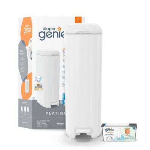 Diaper Genie Platinum Pail - White