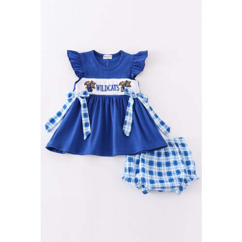 Size 12M Blue wildcats embroidery girl bloomer set – HoneyBean