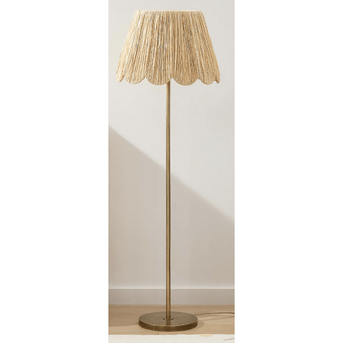 Greta Scalloped Raffia Floor Lamp