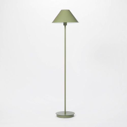 Stick Metal Floor Lamp Green Iron (includes Led Light Bulb) - Threshold™ Designed With Studio Mcgee: Modern Cone-shaped Shade, Ul Listed