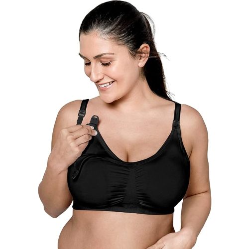 Medela 3 in 1 Nursing and Pumping Bra | Breathable, Lightweight for Ultimate Comfort When Feeding, Electric Pumping or in-Bra Pumping, Black, Medium