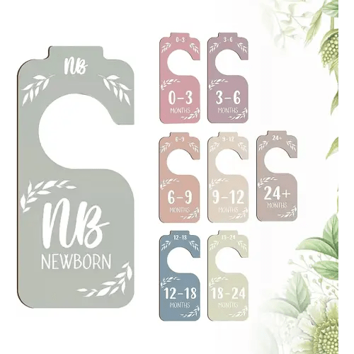 Wooden Baby Closet Dividers for Baby Clothes Organizer, 8PCS Colorful Baby Closet Organizer for Newborn Toddler Nursery Decor for New Mom Dad Parents