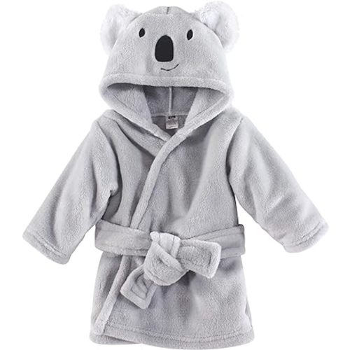 Hudson Baby Unisex Baby Plush Animal Face Bathrobe, Koala, 0-9 Months