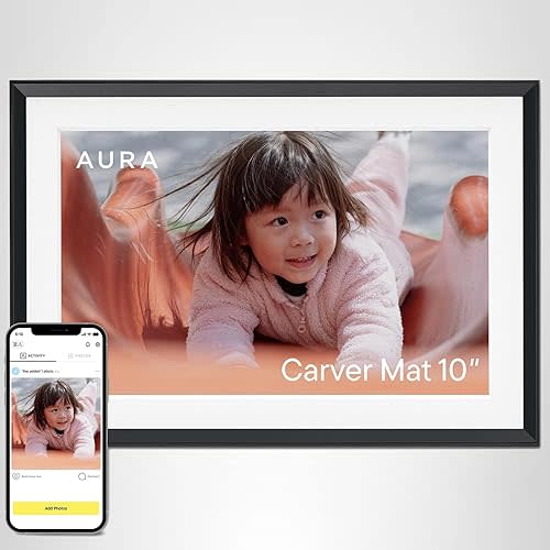 Aura Digital Picture Frame - 10.1" HD Mat Display | Wirecutter's Best Digital Frame for Gifting | Text Photos Directly to Your Frame from Anywhere | Quick & Easy Setup Over WiFi - Free App | No Fees