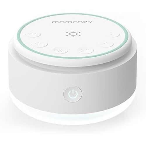 Momcozy Sound Machine for Baby | Portable White Noise Sound Machine for Sleep Rechargeable | 20 Sleep Sounds White Noise Machine with Nursery Night Light | Travel Sleep Sound Machine Battery Based