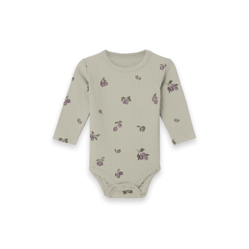 Garbo&Friends Rib Jersey LS Body - Prune Green | Milomoo