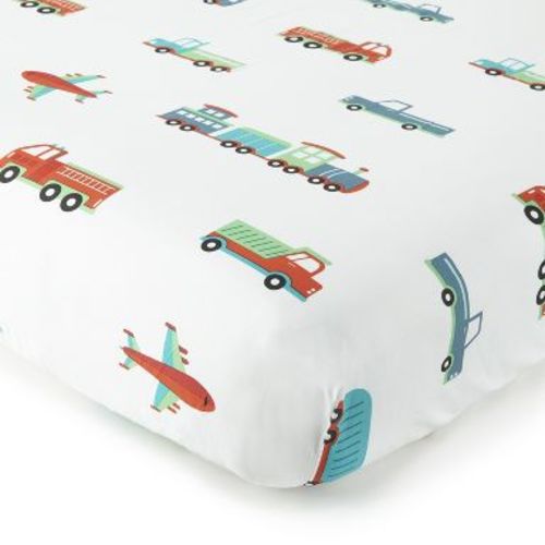 Wildkin Kids 100% Cotton Fitted Crib Sheet (Transportation)