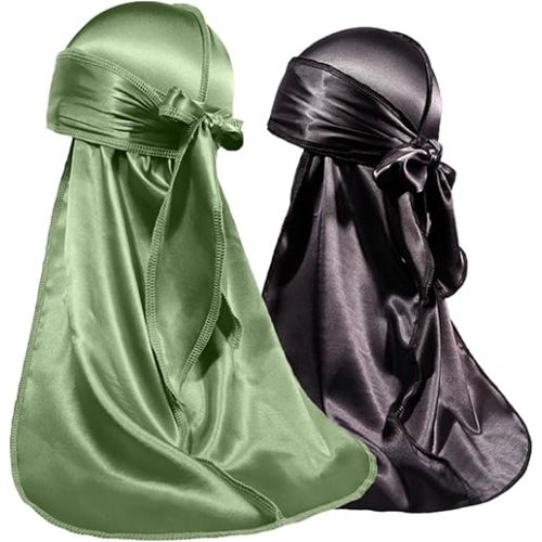 ForceWave 2 PCS Silky Satin Baby Durags for Boys Girls Infant