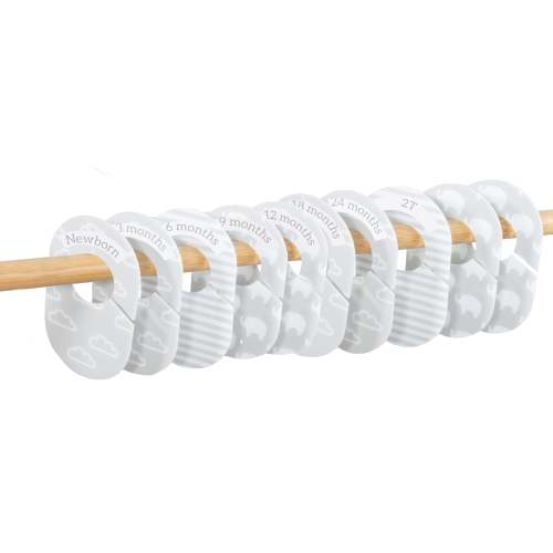 10-Pack Grey Nursery Closet Organizer Dividers